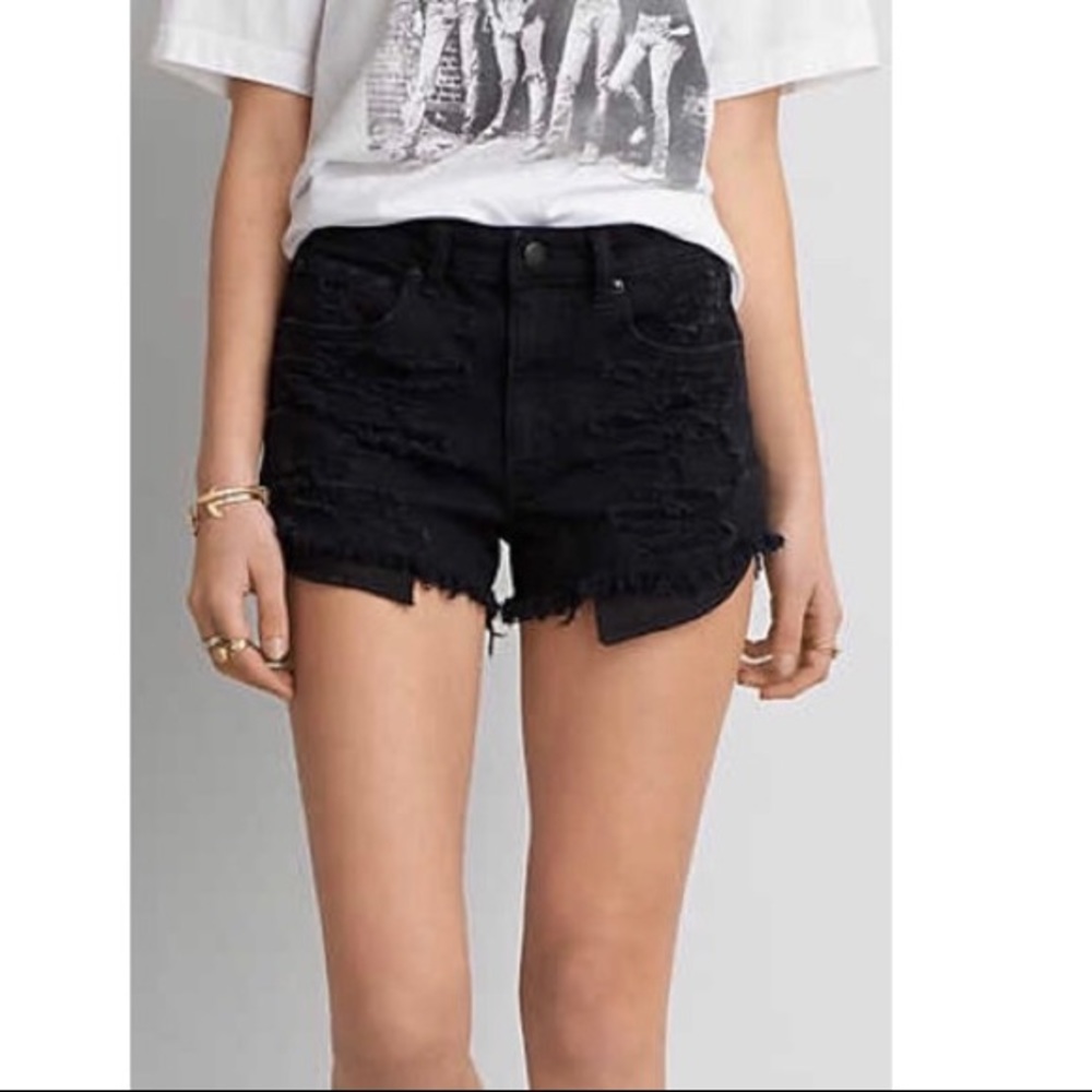 American Eagle High Rise Festival Denim Shorts